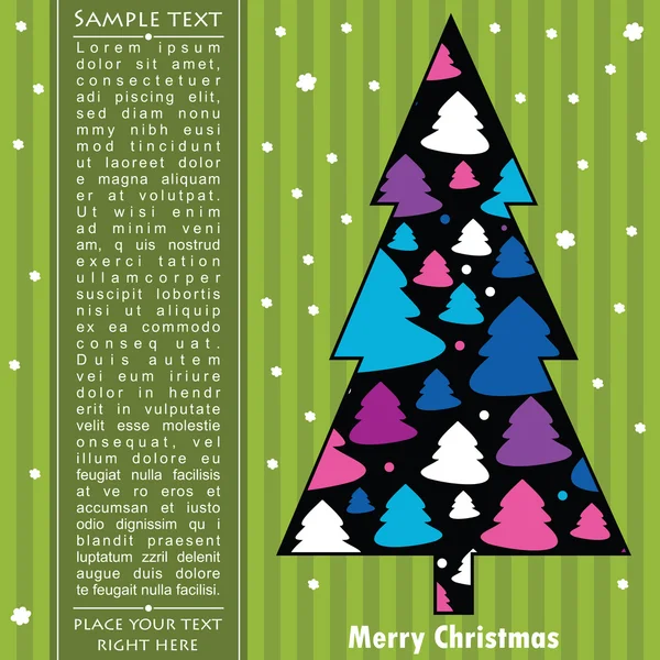 Cartão de ano novo com árvore —  Vetores de Stock