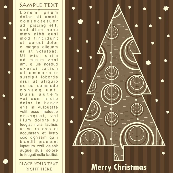Cartão de ano novo com árvore — Vetor de Stock