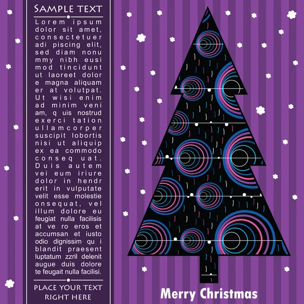 Nyårskort med träd — Stock vektor