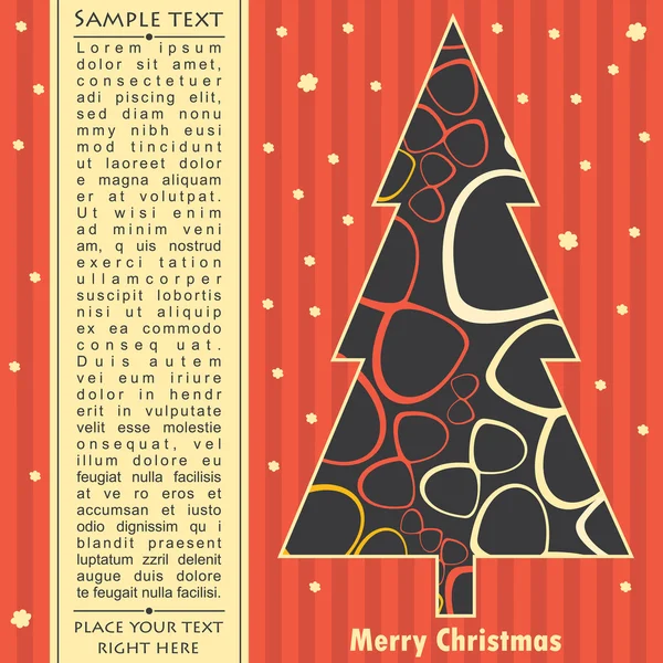 Tarjeta de año nuevo con árbol — Archivo Imágenes Vectoriales