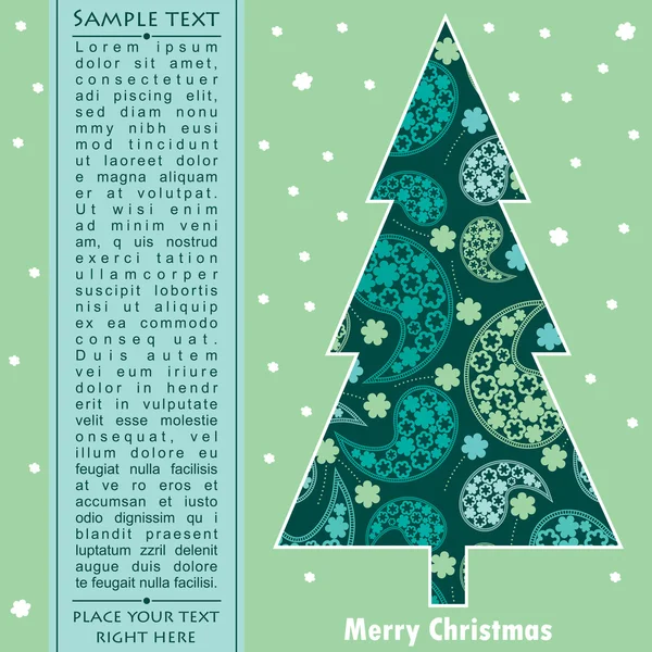 Nyårskort med träd — Stock vektor