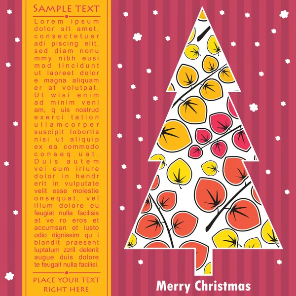 पेड़ के साथ नए साल का कार्ड — स्टॉक वेक्टर