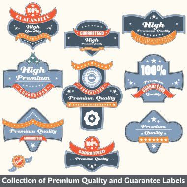 Premium quality and guarantee label collection