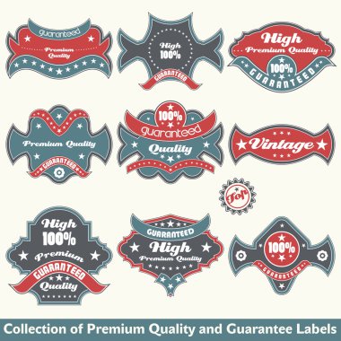 Premium quality and guarantee label collection