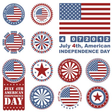 Independence Day- 4 of July - Retro grunge barcode background clipart