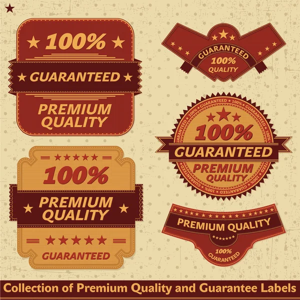 stock vector Premium quality and guarantee label collection