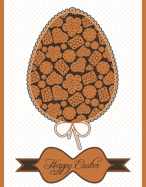 Cartão postal de ovos de Páscoa — Vetor de Stock