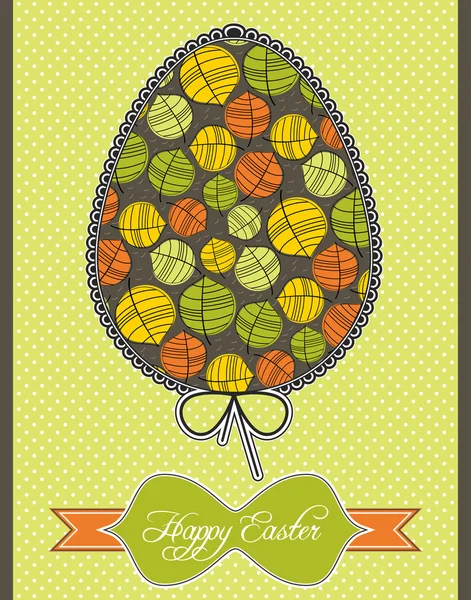 Cartão postal de ovos de Páscoa — Vetor de Stock