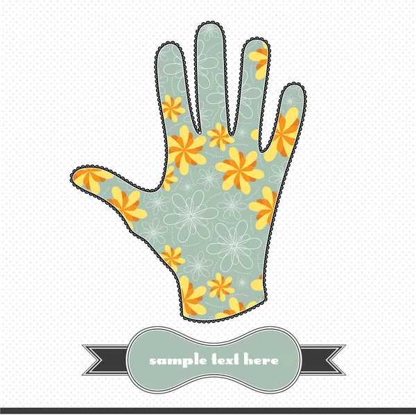 Butterfly in hand — Stock Vector