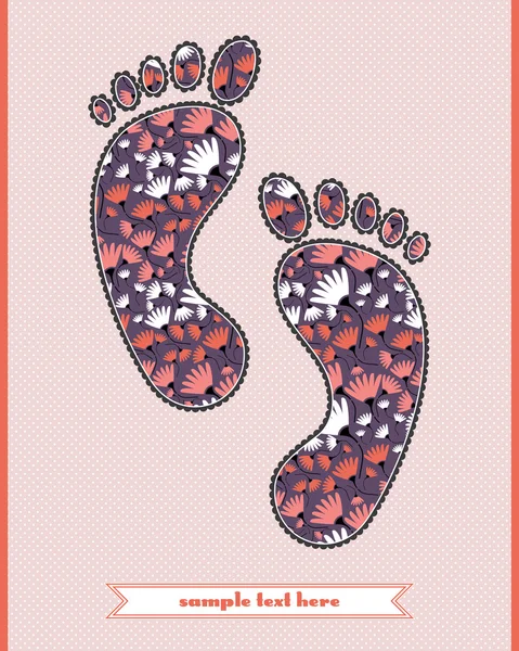Floral composition on the foot — Stock Vector