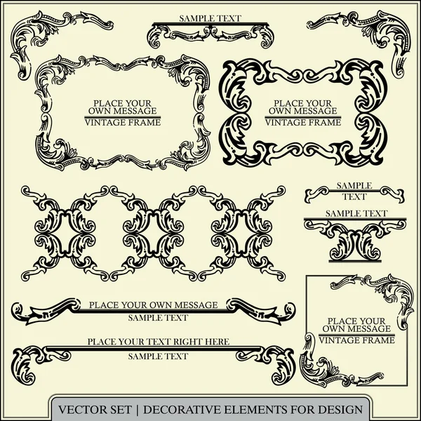 Set vettoriale: elementi di design calligrafico e decorazione della pagina - molti elementi utili per impreziosire il layout — Vettoriale Stock