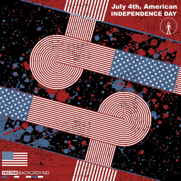 Ημέρα ανεξαρτησίας-4 Ιουλίου - ρετρό grunge barcode φόντοレトロなグランジ背景軍の要素 - ベクトル — Διανυσματικό Αρχείο