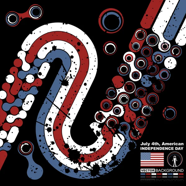 Jour de l'indépendance- 4 de juillet - fond de code à barres grunge rétro — Image vectorielle