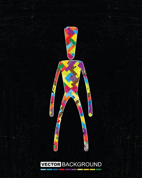 Colorido humano en el fondo grunge vector — Archivo Imágenes Vectoriales