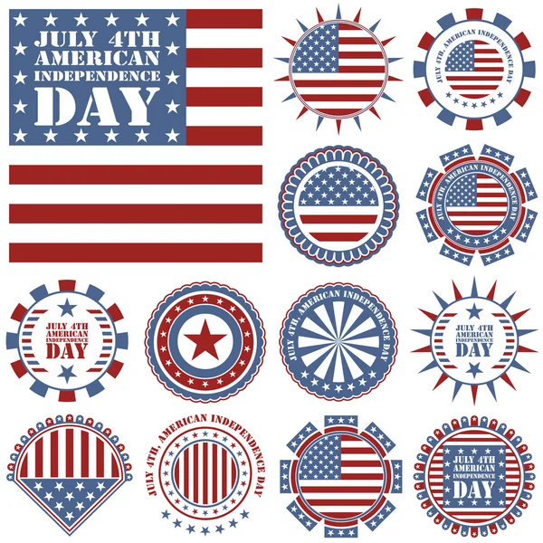 Independence Day- 4 of July - Retro grunge barcode background — Stock Vector