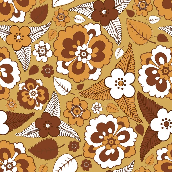 Flores - patrón sin costuras — Archivo Imágenes Vectoriales