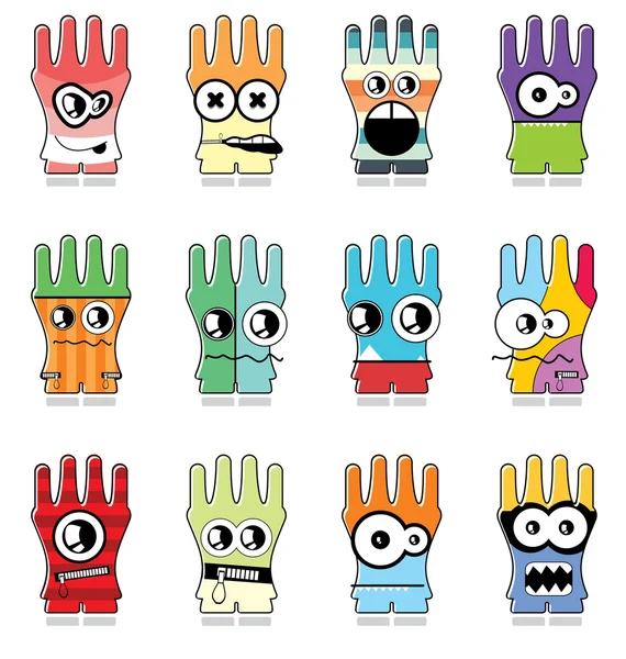 Douze monstres colorés — Image vectorielle