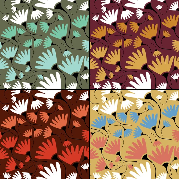 Набір з чотирьох барвистих декоративних елементів безшовний візерунок — стоковий вектор