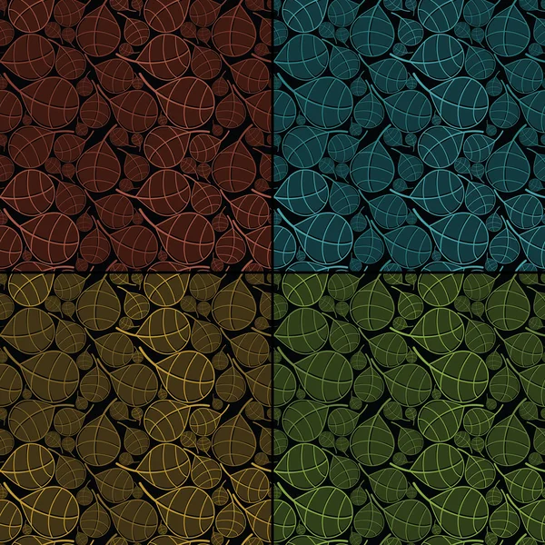 चार रंगीत सजावटीच्या घटकांचा संच अखंड नमुना — स्टॉक व्हेक्टर