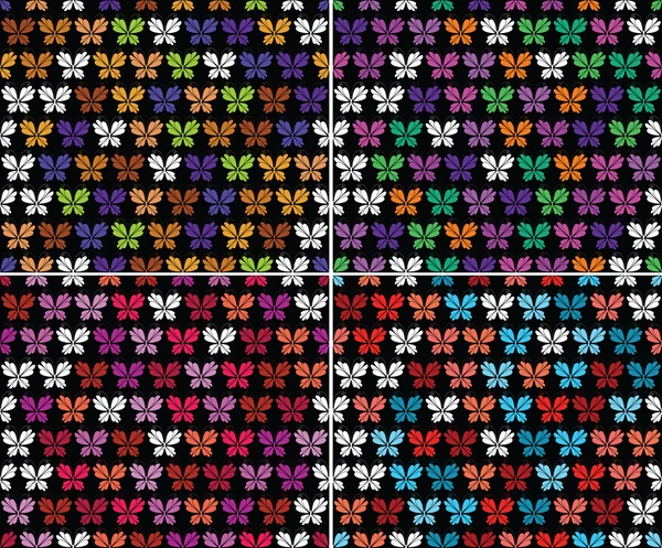 Conjunto de cuatro elementos decorativos de colores - patrón sin costuras — Archivo Imágenes Vectoriales