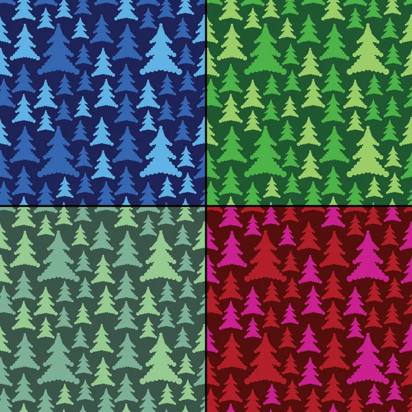 Uppsättning av fyra färgglada dekorativa element - sömlösa mönster — Stock vektor