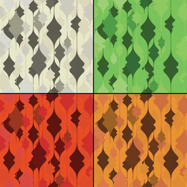 Dört renkli dekoratif öğeler - Dikişsiz desen kümesi — Stok Vektör