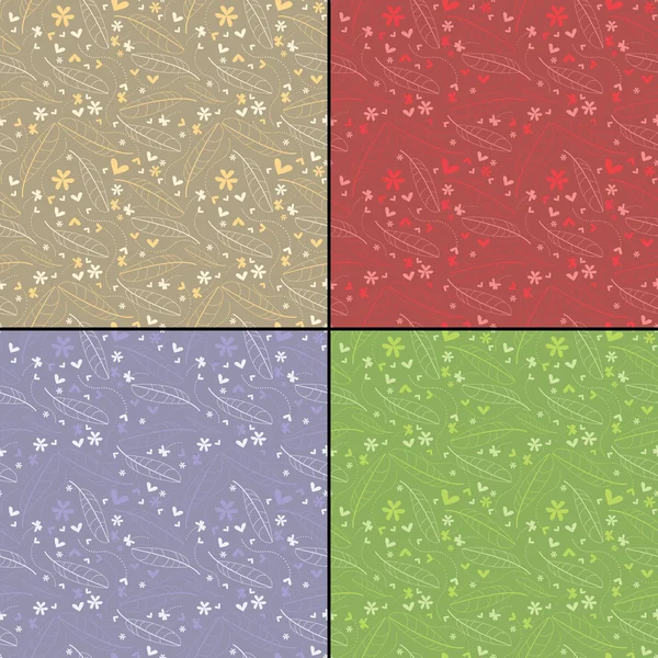 Σύνολο τέσσερα πολύχρωμα διακοσμητικά στοιχεία - χωρίς ραφή πρότυπο — Διανυσματικό Αρχείο