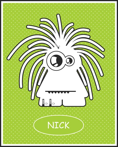 Funny picture with monster — Stock Vector