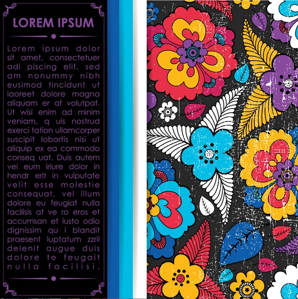 Картка з різнокольоровими квітами — стоковий вектор
