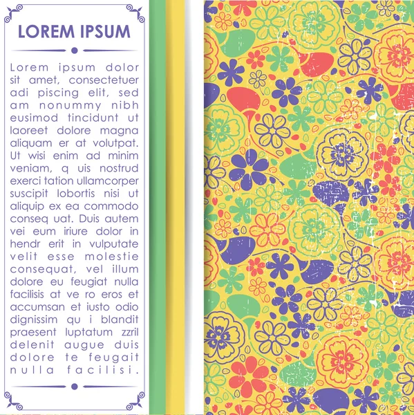 रंगीन फूलों के साथ कार्ड — स्टॉक वेक्टर