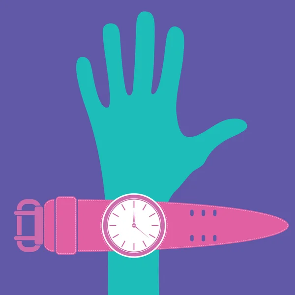 手和手表 — 图库矢量图片
