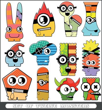 Monsters seamless clipart