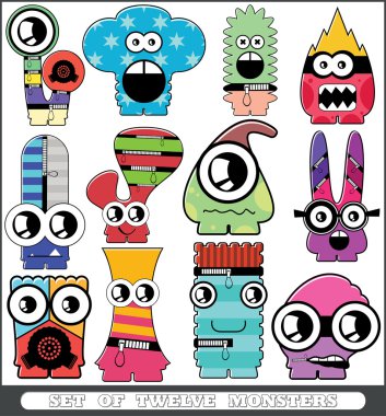 Monsters seamless clipart