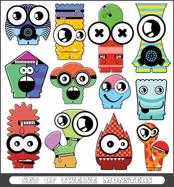 Monsters seamless clipart