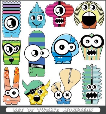 Monsters seamless clipart