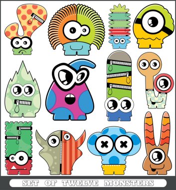 Monsters seamless clipart