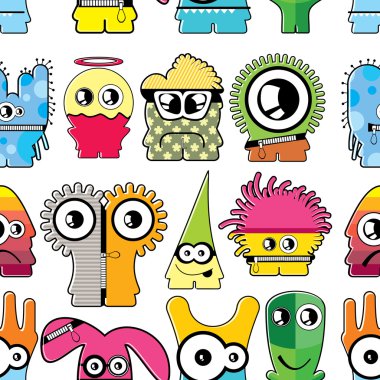 Monsters seamless clipart