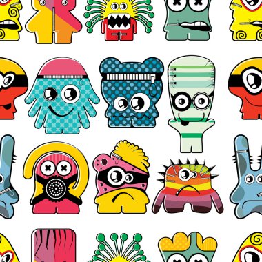 Monsters seamless clipart