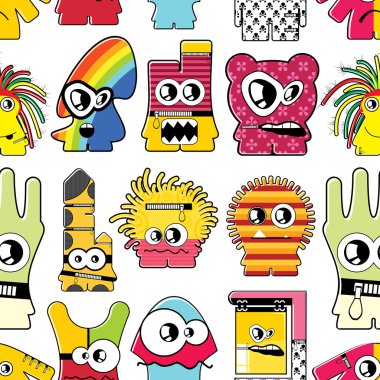 Monsters seamless clipart