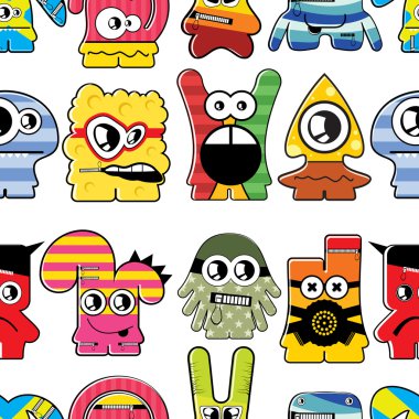 Monsters seamless clipart