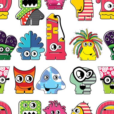 Monsters seamless clipart