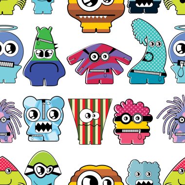 Monsters seamless clipart