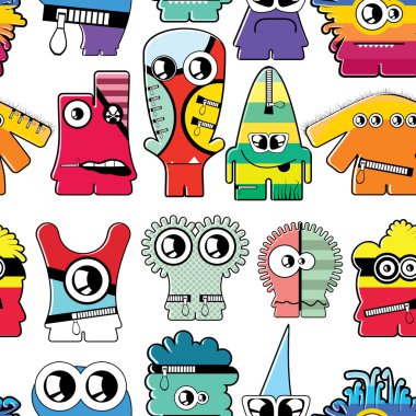 Monsters seamless clipart