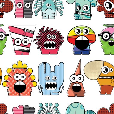 Monsters seamless clipart