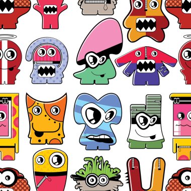 Monsters seamless clipart