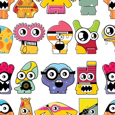 Monsters seamless clipart