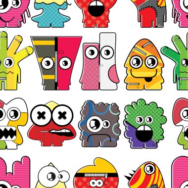 Monsters seamless clipart