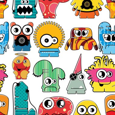 Monsters seamless clipart