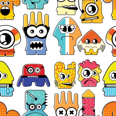 Monsters seamless clipart