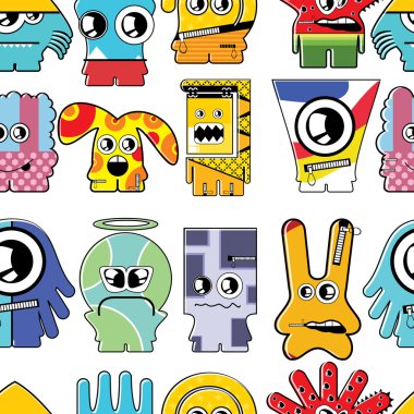 Monsters seamless clipart